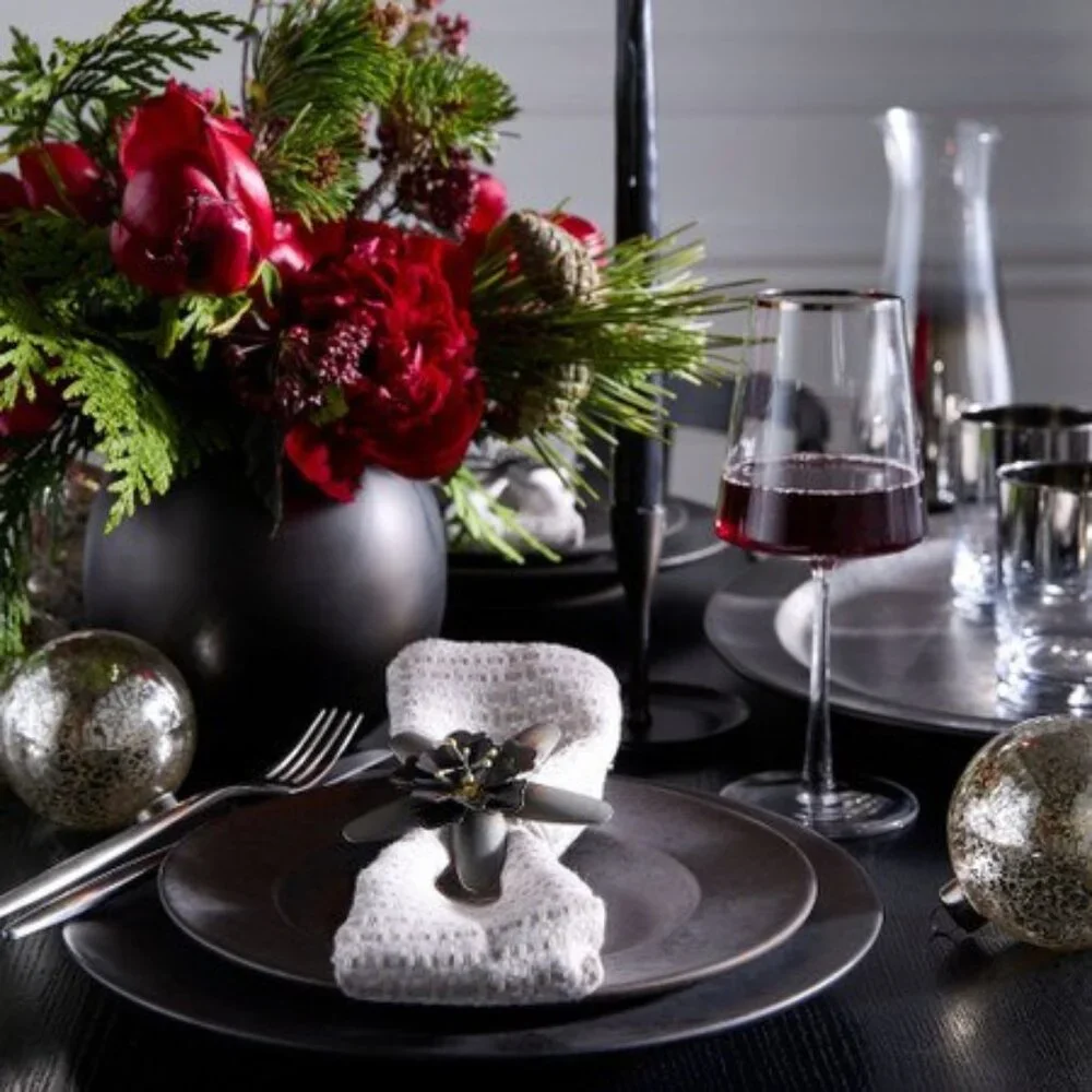 West Elm Set of 4 Metal Floral Napkin Ring Holders, NWT